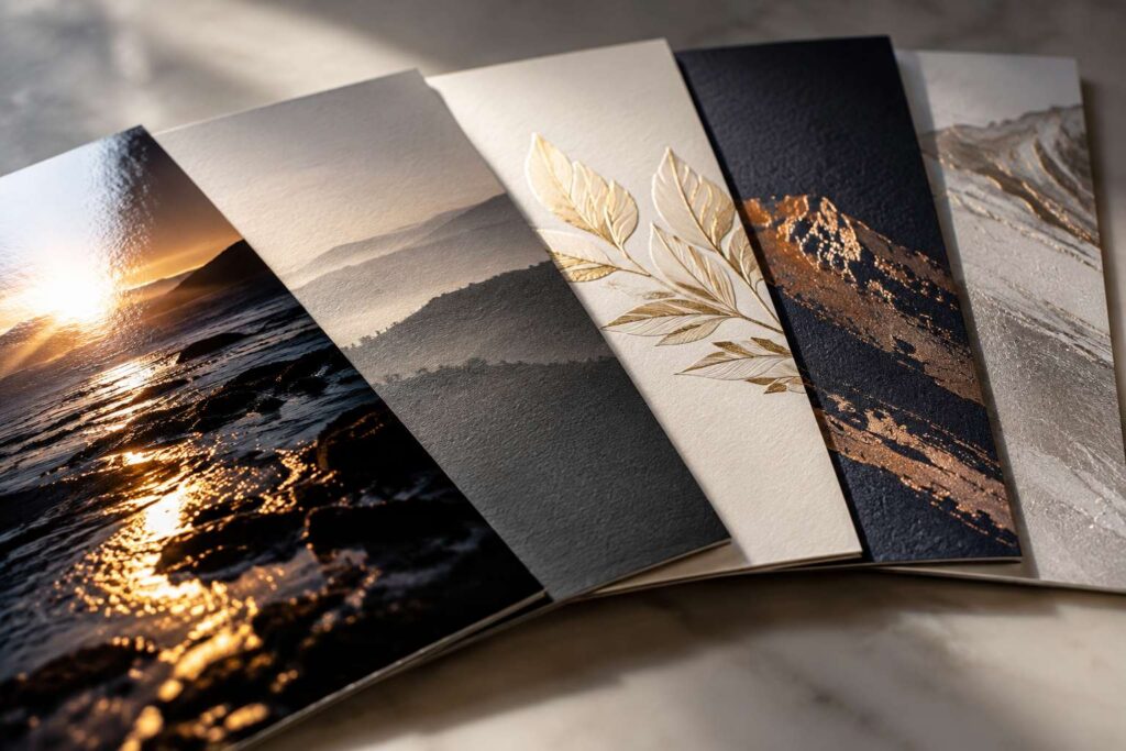 Brochure paper stocks and gloss and matte finishes for printing in Monmouth County NJ