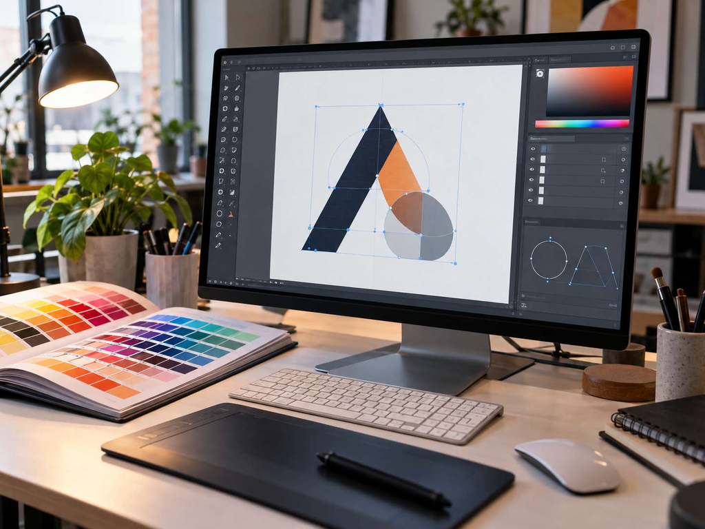 Graphic designer preparing a print-ready vector file for a customer in Ocean County NJ